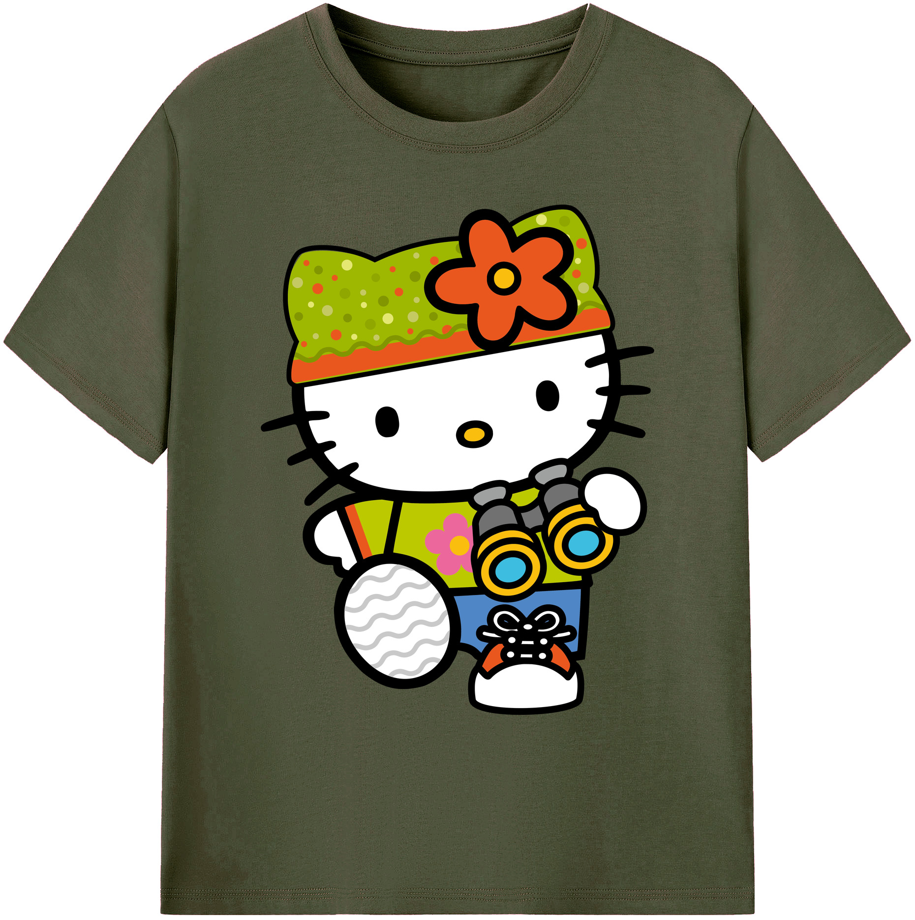 （画像用） Hello Kitty ハローキティ 綿100％ メンズ半袖Tシャツ｜肌触りやわらか＆通気性